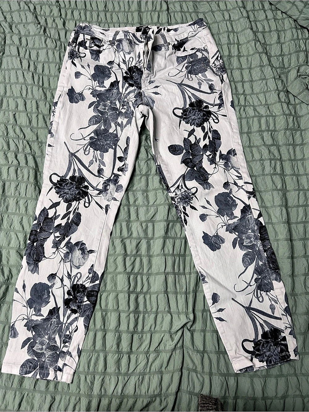 Nine West Grace Kelly Skinny Ankle Floral Skinny Ankle Jeans Waist 10 NWT
